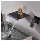 $153 Waterfall Wall Mount Bathroom Faucet (Black)