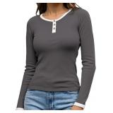 Susclude T Shirts for Women Long/Short Sleeve Henl