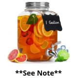 1 Gallon Glass Iced Beverage Dispenser with Lid, S