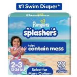 Pampers Splashers Swim Diapers Size 2-3, 20 Count