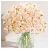Alupssuc 30Pcs Ranunculus Artificial Flowers Faux