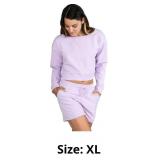 Body Wrappers French Terry Off Shoulder Cropped Sw