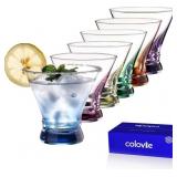 ColoVie Martini Cocktail Glasses Set of 6 - 8oz St