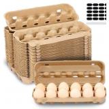 25-Pack Empty Egg Cartons 12 Count,Natural Paper P