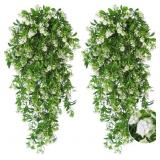 RECUTMS 2 Pack Artificial Hanging Plants for Outdo