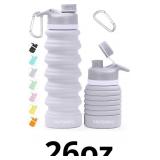 Nefeeko Collapsible Water Bottle, 26oz Silicone Fo