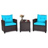 $240 COSTWAY 3PCS Patio Furniture Set, PE Rattan W
