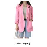 IDEALSANXUN Womens Linen Blazer Casual Long Sleeve