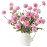Floroom 6pcs Fuchsia Pink Faux Silk Mums Artificia