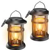 2 Pack Solar Lanterns Outdoor, Hanging Solar Light