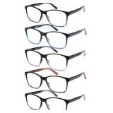 5 Pack Blue Light Blocking Reading Glasses for Men