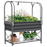 $135 Outsunny Raised Garden Bed with Cover and Sto