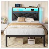 $139 DynJest Twin Size Bed Frame with 2 Tier Uphol