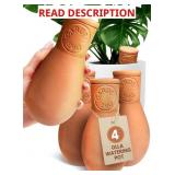 4 Pcs Ollas Terracotta Watering Pots Large - 14 Oz