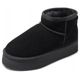 Women Genuine Suede Boots Winter Warm Mini Boots C