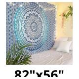 Blue Mandala Wall Tapestry for Home and Bed Decor