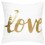 uxcell Throw Pillow Cover Gold Love Letter Printed