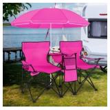 $158 Portable Folding Picnic Double Chair With Umb