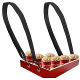 Wooden Snack Trays with Strap,15.8 x 11.8 x 2.2 In
