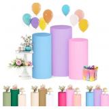 FUHSY Nude Spandex Cylinder Pedestal Stand Covers