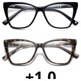 LKEYE Oversized Reading Glasses Women Cat Eye Phot