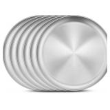 Homikit 6 Pack Stainless Steel Plate Set, 10.2 Inc