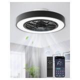 $122 LEDIARY 20 Inch Low Profile Ceiling Fans With