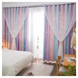 Yancorp Curtains for Girls Bedroom Kids Room Curta