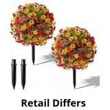 2 Set Artificial Violet Topiary Trees with Spike,