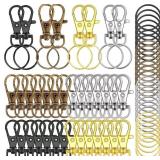 104PCS Swivel Snap Hooks with Key Rings, Metal Lob