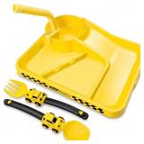 Deinyi Fun Construction Toddler Plates & Utensils