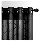 KOUFALL Black Curtains 63 Inch Length for Bedroom