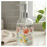 Topadorn 17 Oz Glass Soap Dispenser with Rust Proo