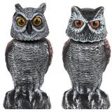 Hedoc 2 Pack Fake Owl Decoys to Scare Birds Away f