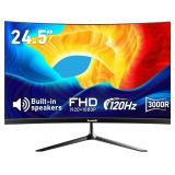 $120 24.5 Inch Gaming Curved Monitor Built-in Spea