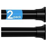 MEXAU 2 Pack Black Spring Tension Curtain Rods 31-
