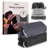 CORATED 2 Pieces African Mesh Sponge for Body Care
