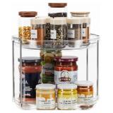 LAMU 1 Pack 2 Tier Lazy Susan Turntable Organizer,
