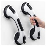 LEVERLOC Shower Grab Bar, 2 Pack 12 Inch Suction G
