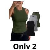 CHICME 3 Piece Womens Tank Tops Sleeveless Basic C