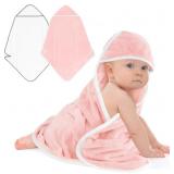 UNIMADE Hooded Towel for Newborns, 2 Pack Soft Cor