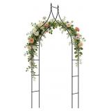 COSTWAY 9.5 FT Metal Garden Arbor for Climbing Pla