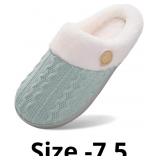 Womens House Slippers With Fuzzy Collar Memory Foa