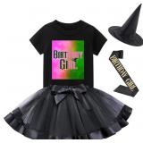 Black Magic Birthday Girl Outfit: T-shirt, Tutu Sk