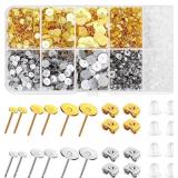 Caffox 2000pcs Stud Earring Making Kit with Earrin