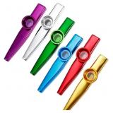 Anpro 6-Pack Metal Kazoos with 6 Membrane Flute Ka