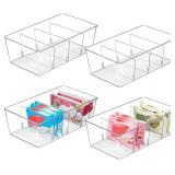 Vtopmart 4 Pack Food Storage Organizer Bins, Clear
