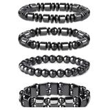 Thunaraz 4Pcs Hematite Bracelet for Men Women Bang