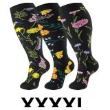 cerpite Plus Size Compression Socks Wide Calf for