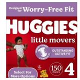 Huggies Little Movers Baby Diapers, Size 4 (22-37